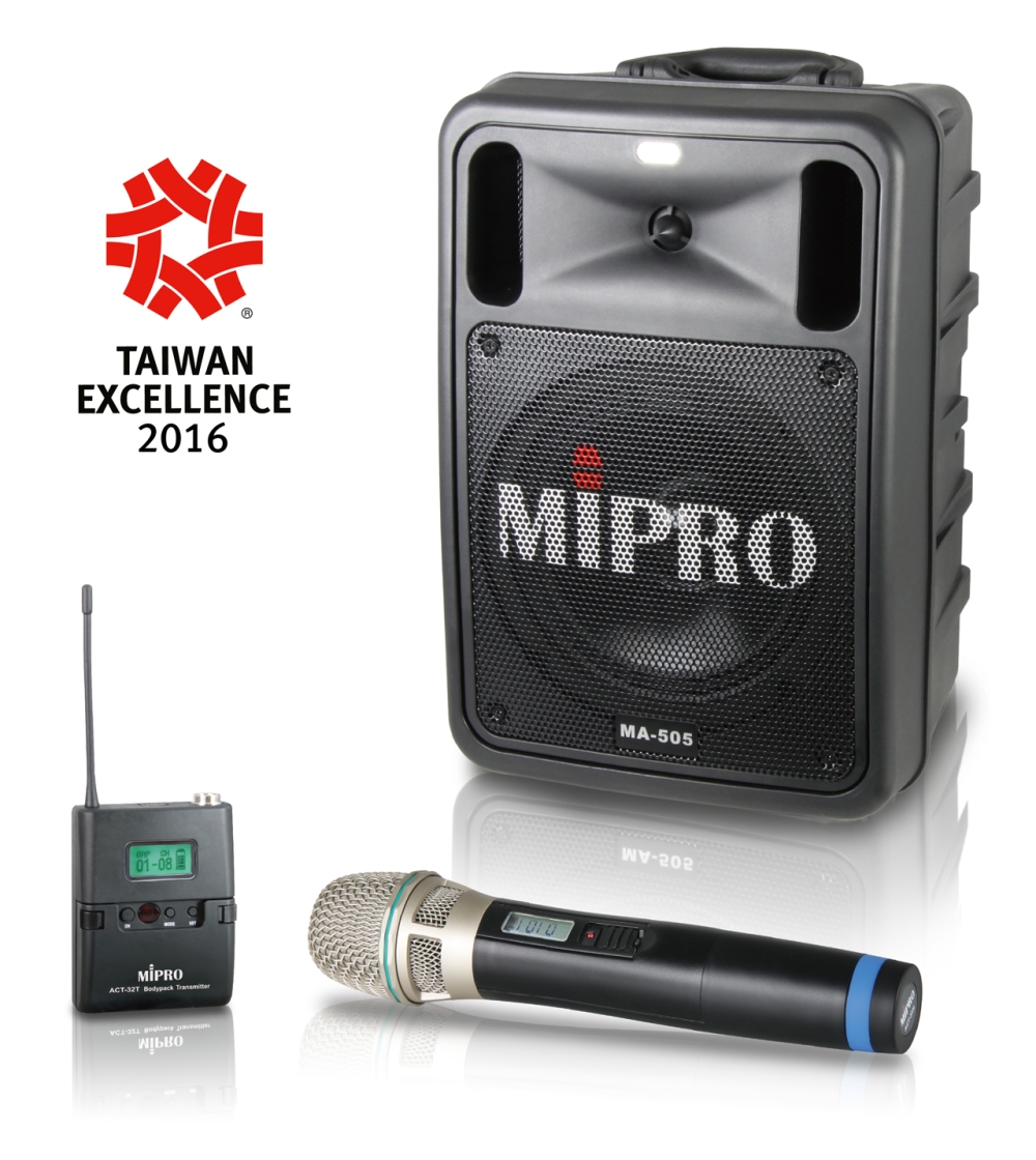 MIPRO MA-505 Portable Wireless PA System Wins Taiwan Excellence Award